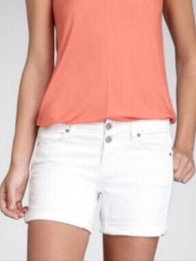 Vince Luce White Denim Shorts Low Rise Button Fly